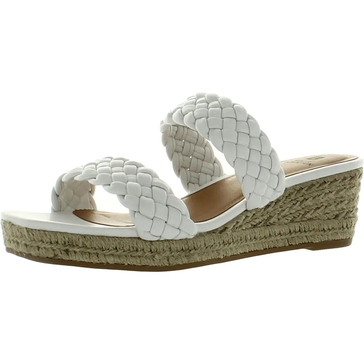 Salvadora Womens Faux Leather Braided Wedge Sandals