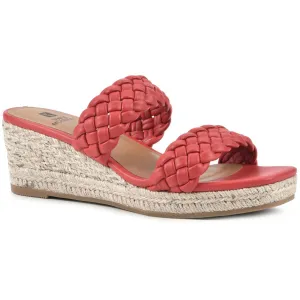 Salvadora Womens Faux Leather Braided Wedge Sandals