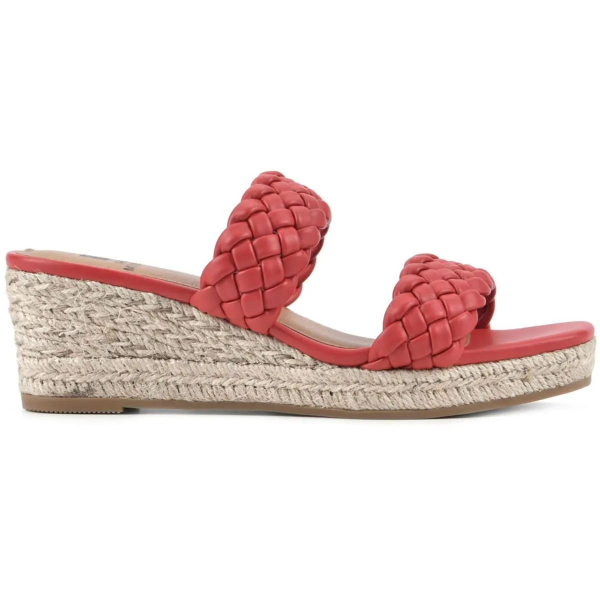 Salvadora Womens Faux Leather Braided Wedge Sandals