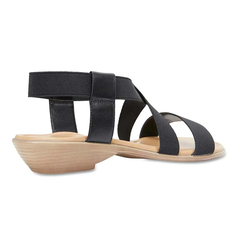 Saratoga Sandal in Black Fabric