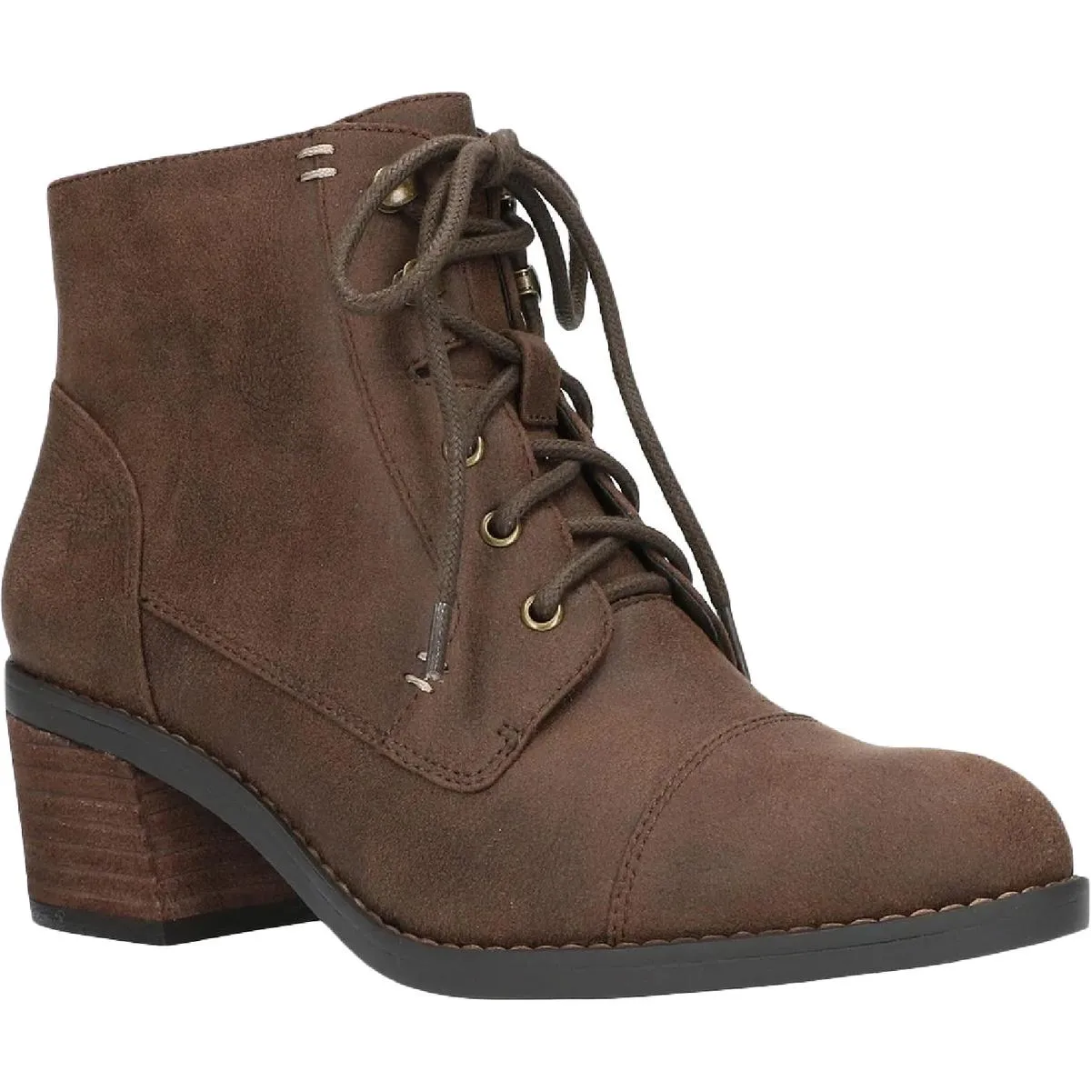 Sarina Womens Faux Suede Ankle Combat & Lace-up Boots