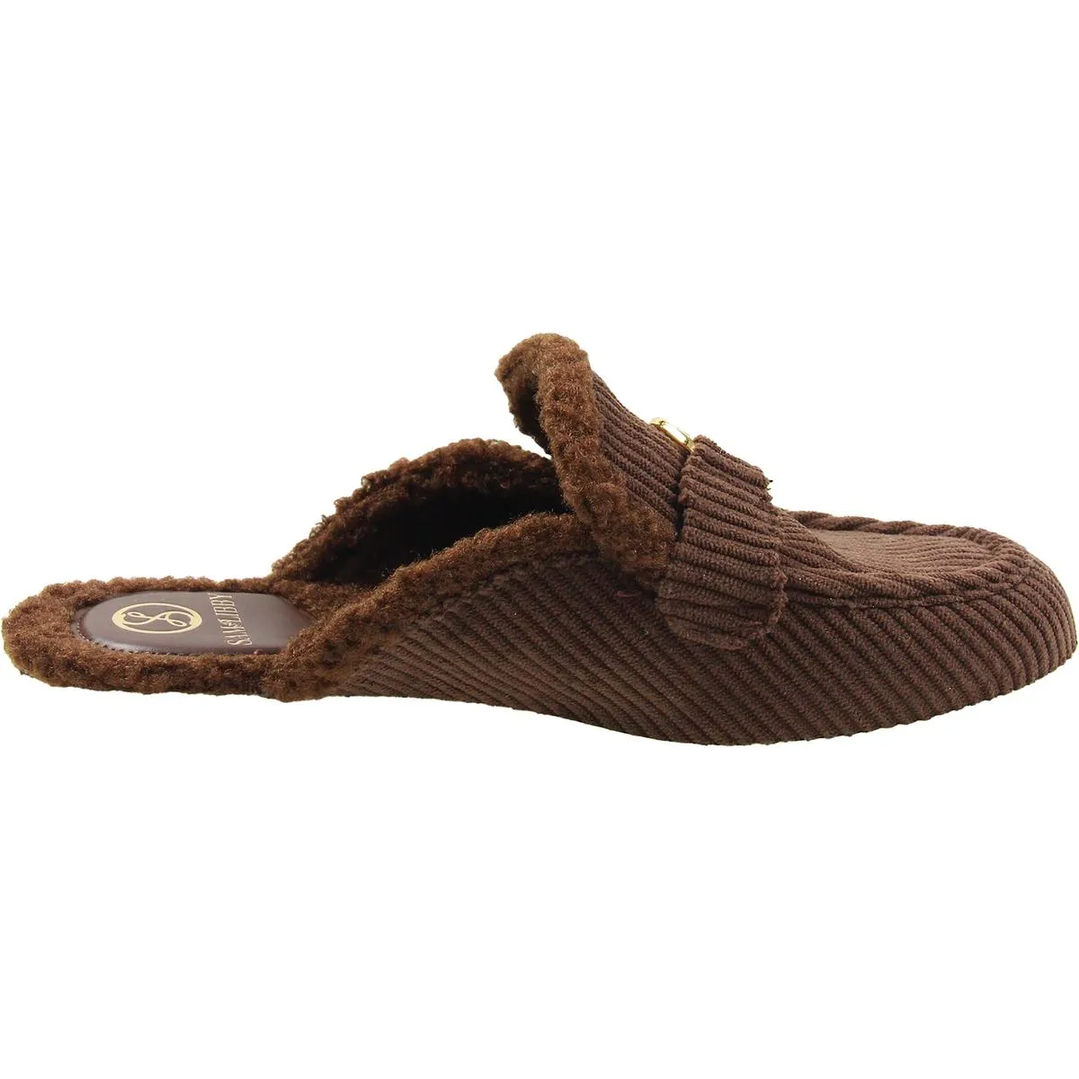 Shelby Cozy Womens Ribbed Man Made Slide Slippers