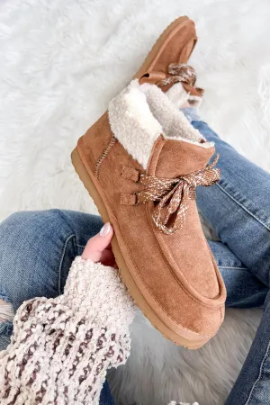 Sherpa Lined Slipper Boot In Brown