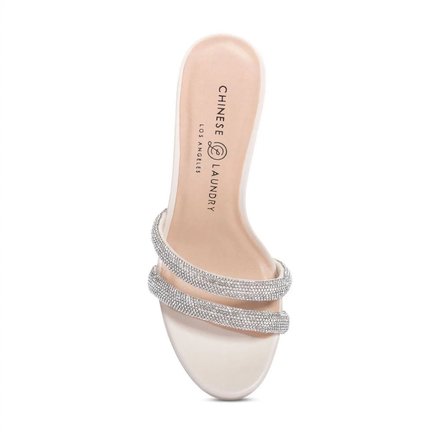 Show Stopper Friendly Rhinestone Heels In Cream