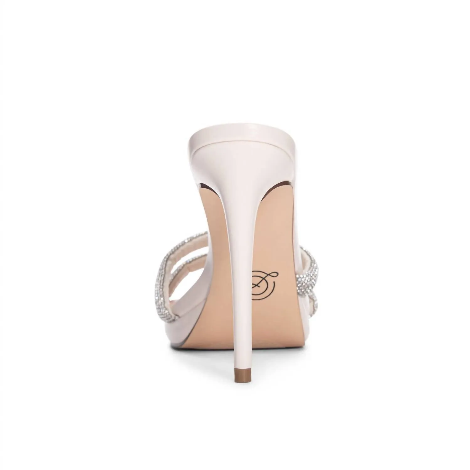 Show Stopper Friendly Rhinestone Heels In Cream