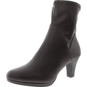 SOLANA Womens Block Heel Manmade Ankle Boots