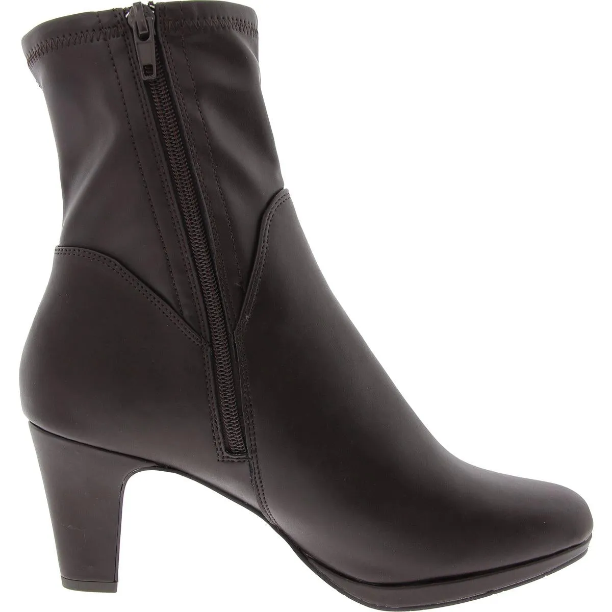 SOLANA Womens Block Heel Manmade Ankle Boots