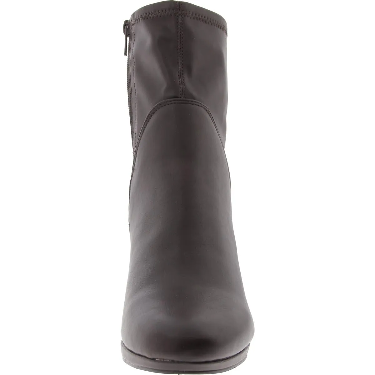 SOLANA Womens Block Heel Manmade Ankle Boots
