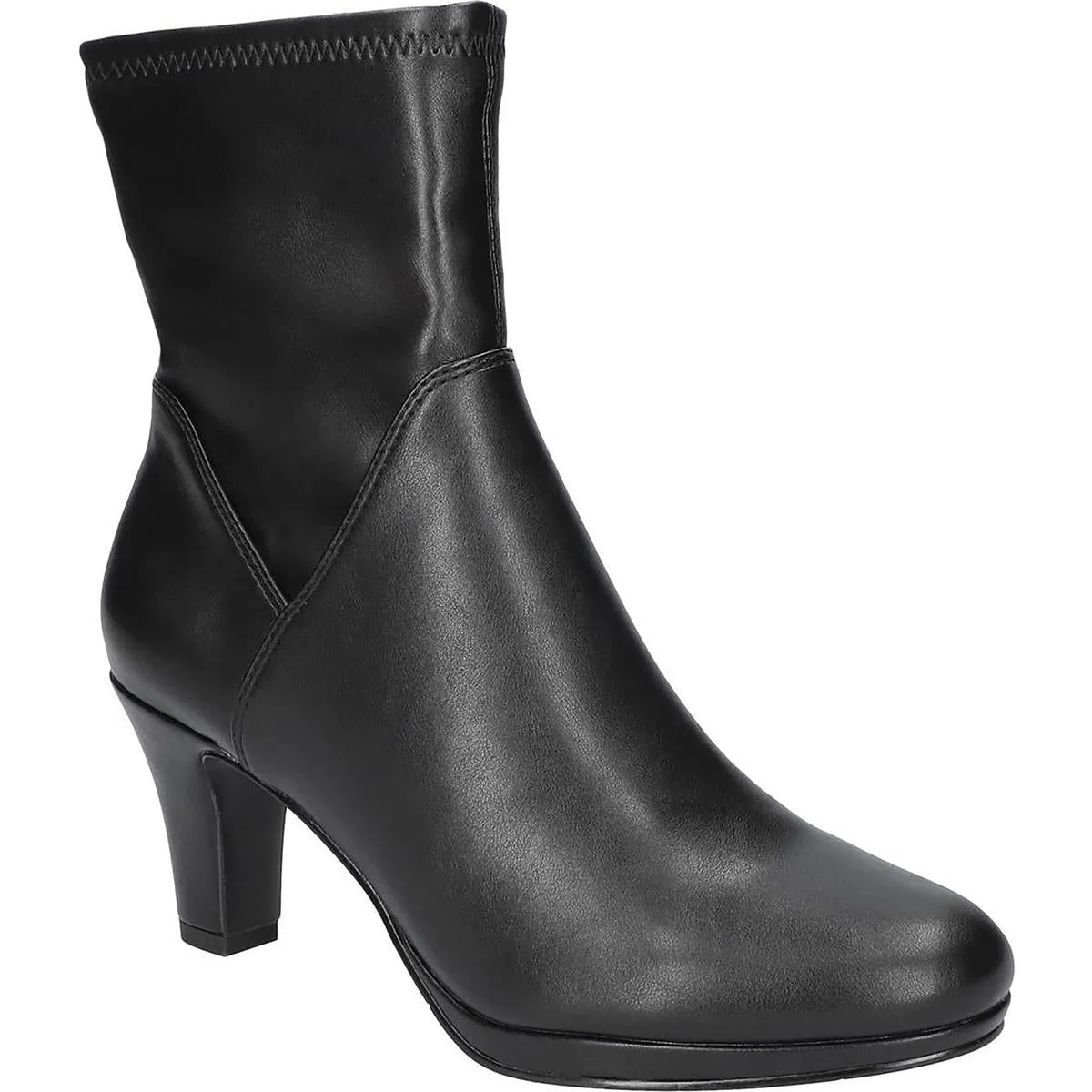 SOLANA Womens Block Heel Manmade Ankle Boots