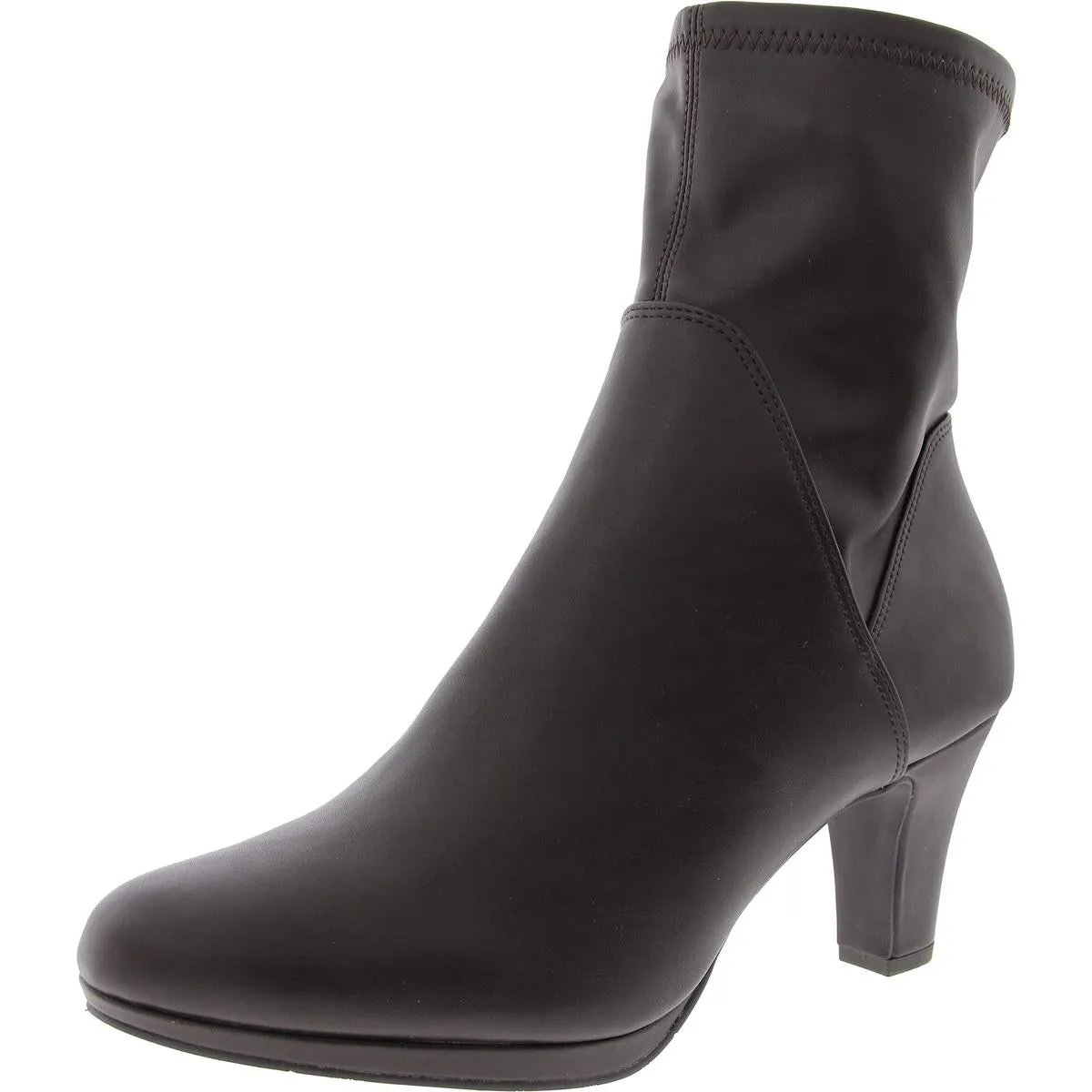 SOLANA Womens Block Heel Manmade Ankle Boots