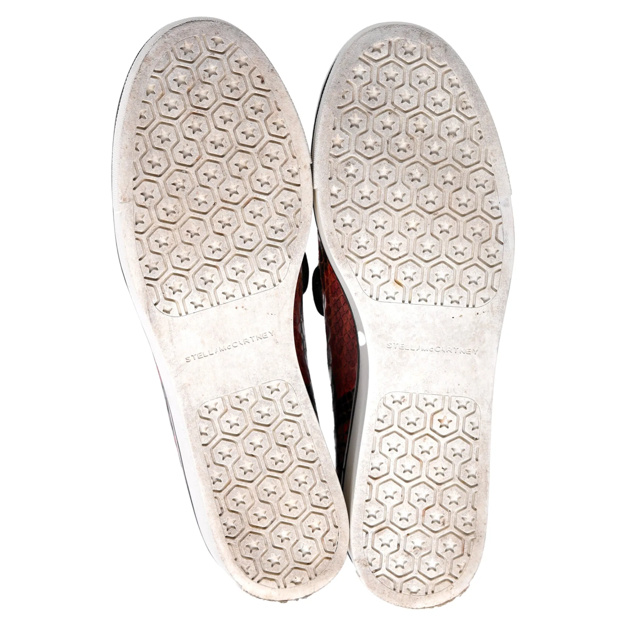 Stella McCartney Faux Python Creeper Platform Loafers in Red Leather