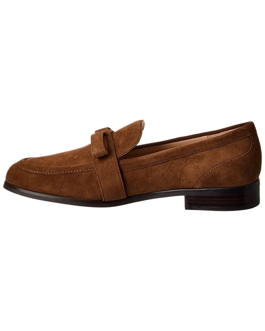 Stuart Weitzman Emma Bow Suede Loafer
