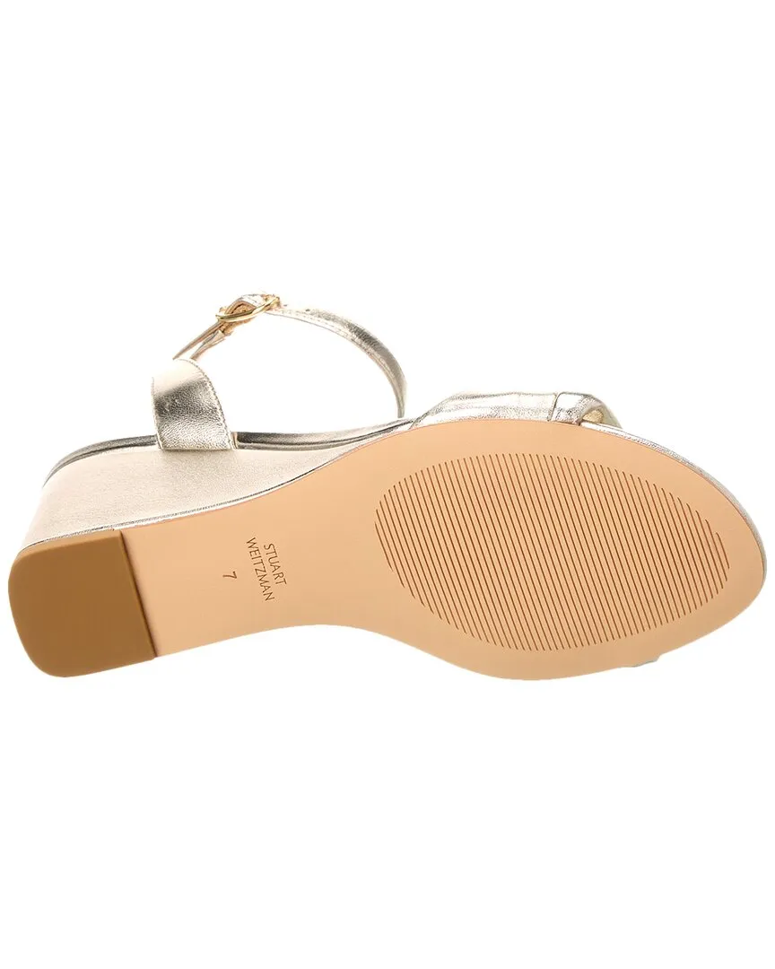 Stuart Weitzman Everly 75 Leather Wedge Sandal