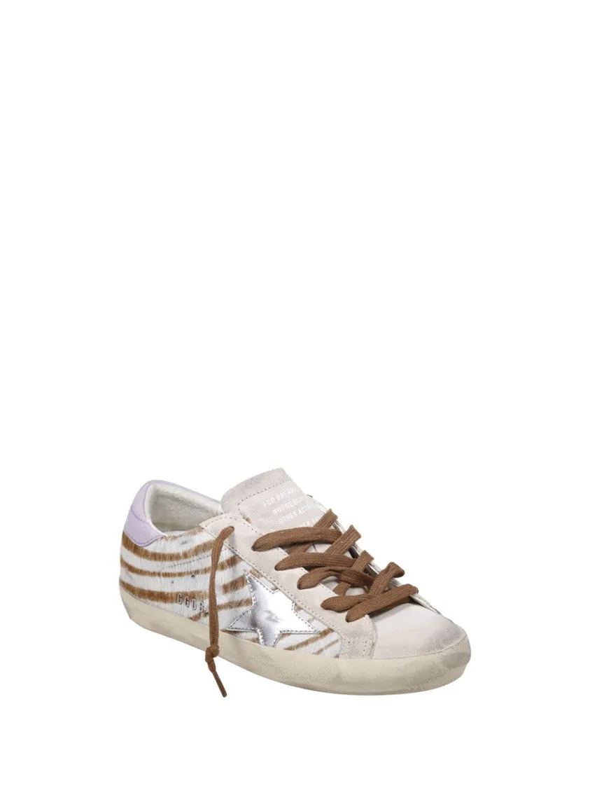 Super-Star Zebra Horsy Upper Suede Toe And Heel Laminated Star