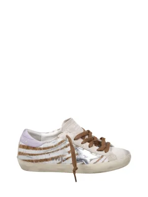 Super-Star Zebra Horsy Upper Suede Toe And Heel Laminated Star