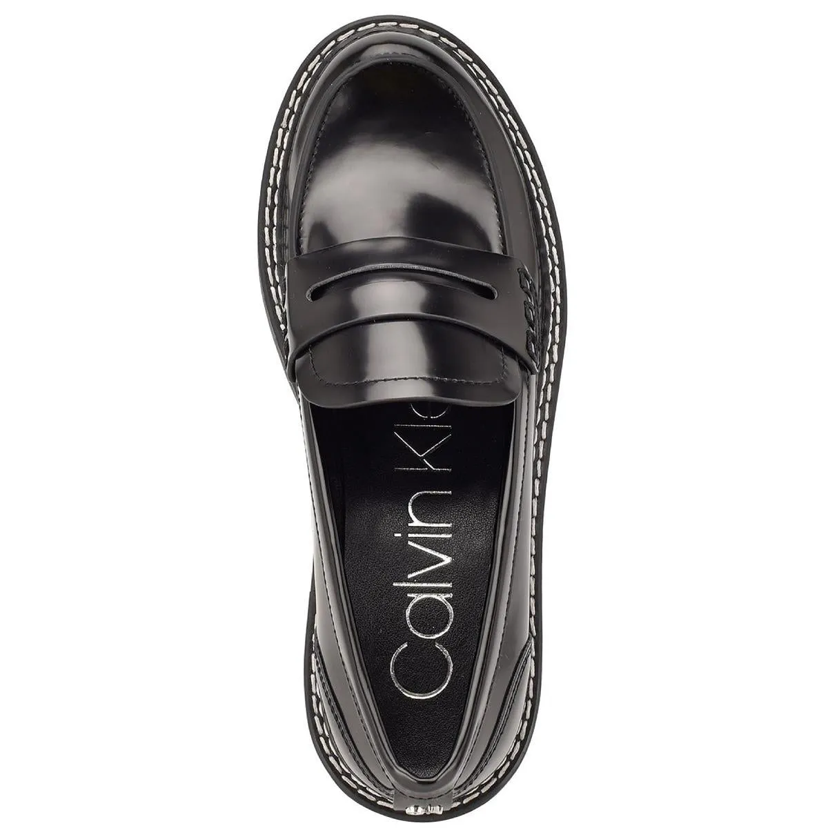 Suzie 2 Womens Patent Lug Sole Penny Loafers