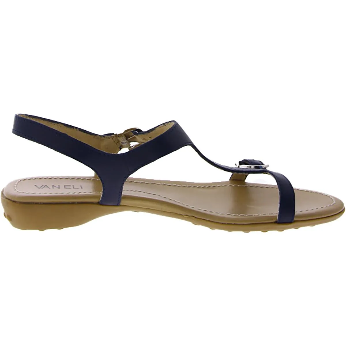 Taletha Womens Leather Casual T-Strap Sandals
