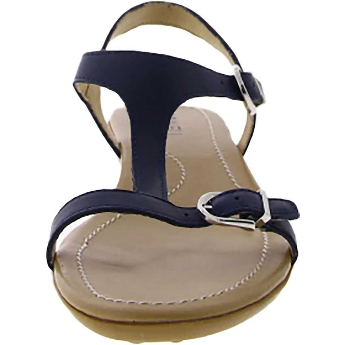 Taletha Womens Leather Casual T-Strap Sandals