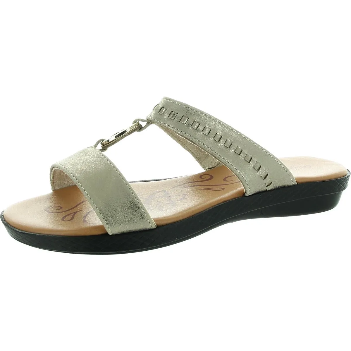Talia Womens Padded Insole Slip On Slide Sandals