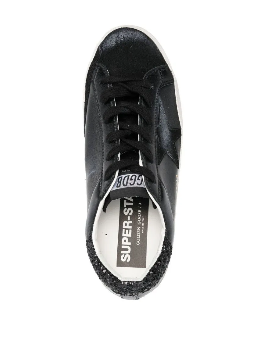 Textured Star Design Sneakers With Sparkling Accents