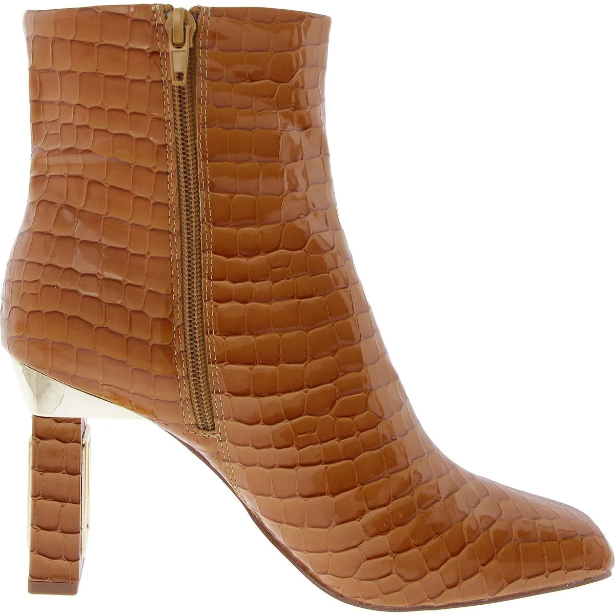 The Hollow Heel Bootie Womens Patent Zipper Booties