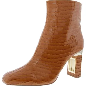 The Hollow Heel Bootie Womens Patent Zipper Booties