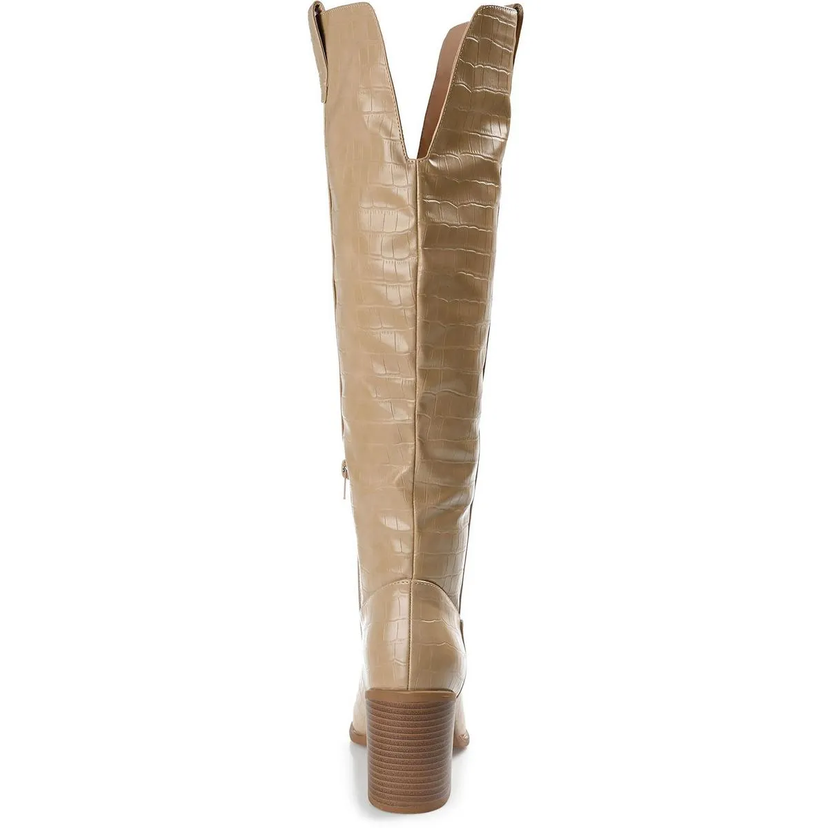 THERESE Womens Extra Wide Calf Faux Leather Knee-High Boots