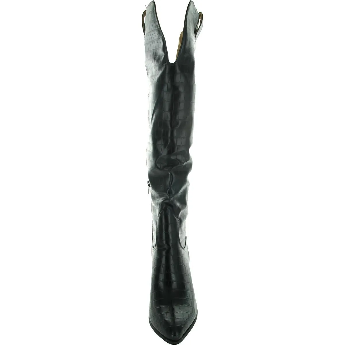 THERESE Womens Extra Wide Calf Faux Leather Knee-High Boots