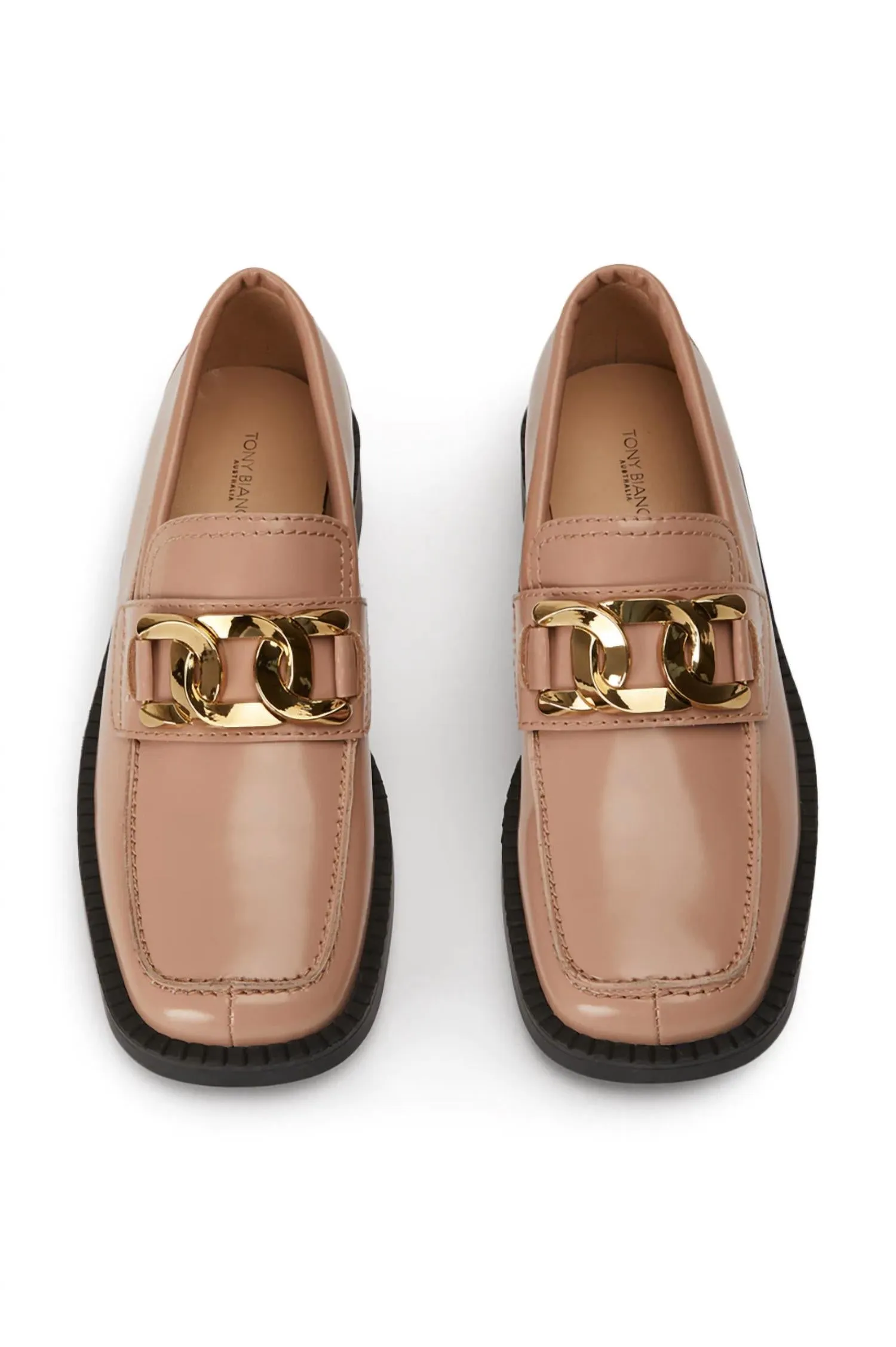 Tia Loafer In Latte Hi Shine