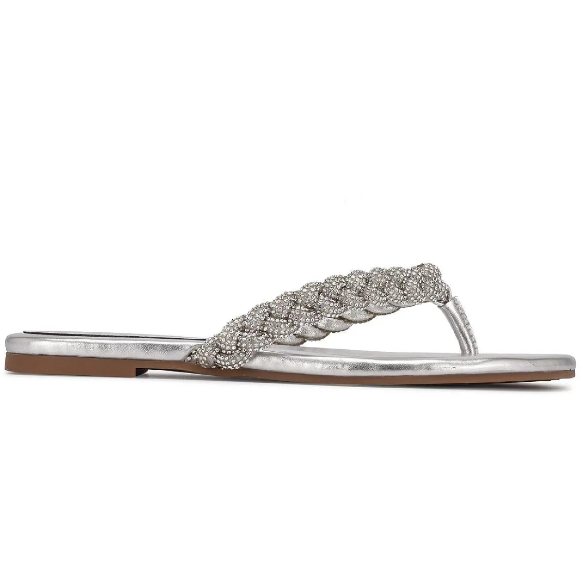 Tinee 5 Womens Rhinestone Slip On Flip-Flops