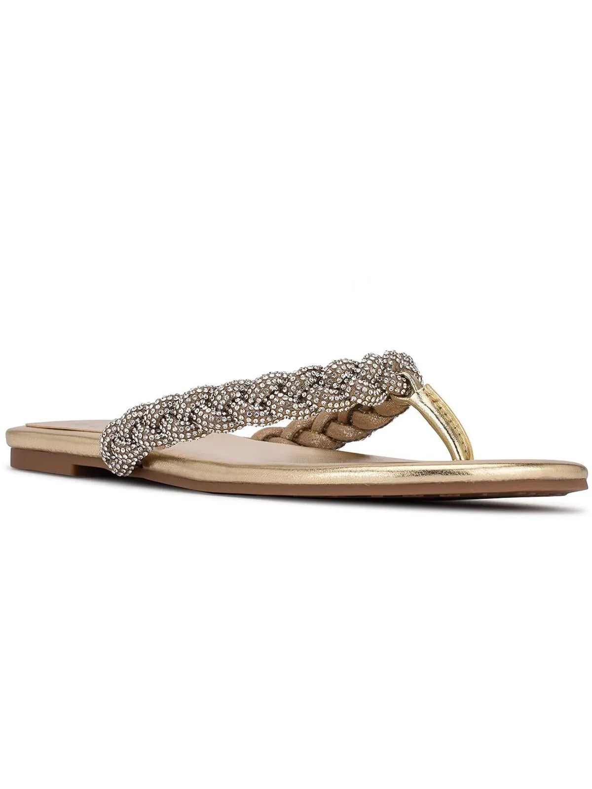 Tinee 5 Womens Rhinestone Slip On Flip-Flops