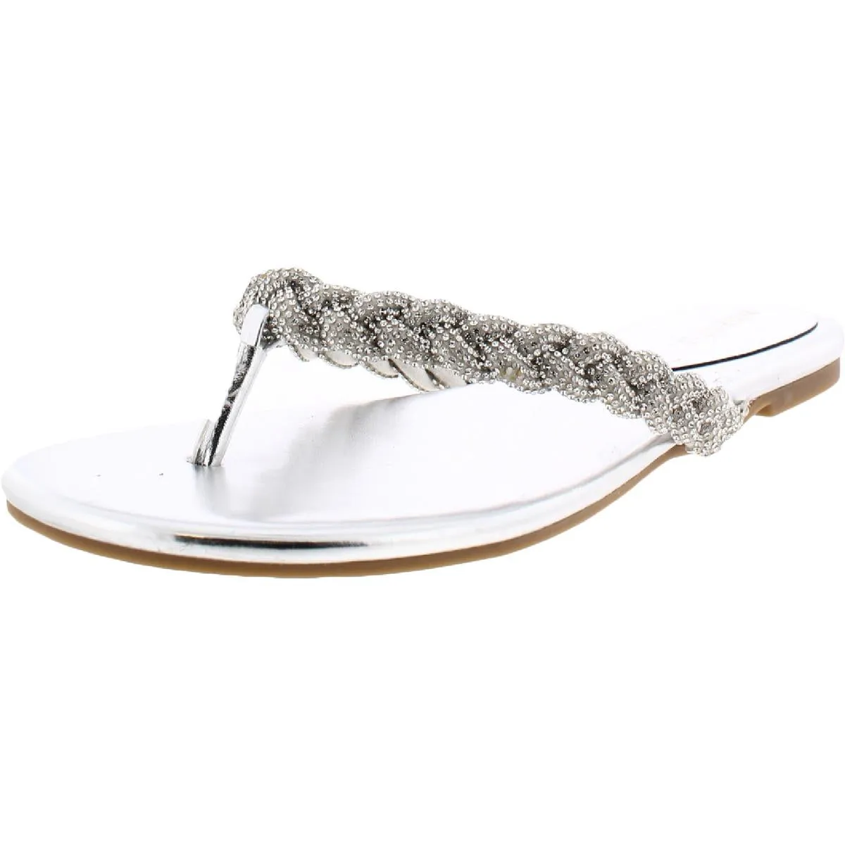 Tinee 5 Womens Rhinestone Slip On Flip-Flops