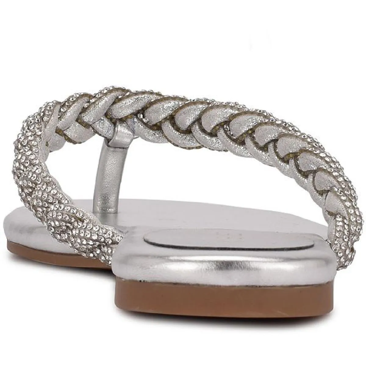 Tinee 5 Womens Rhinestone Slip On Flip-Flops