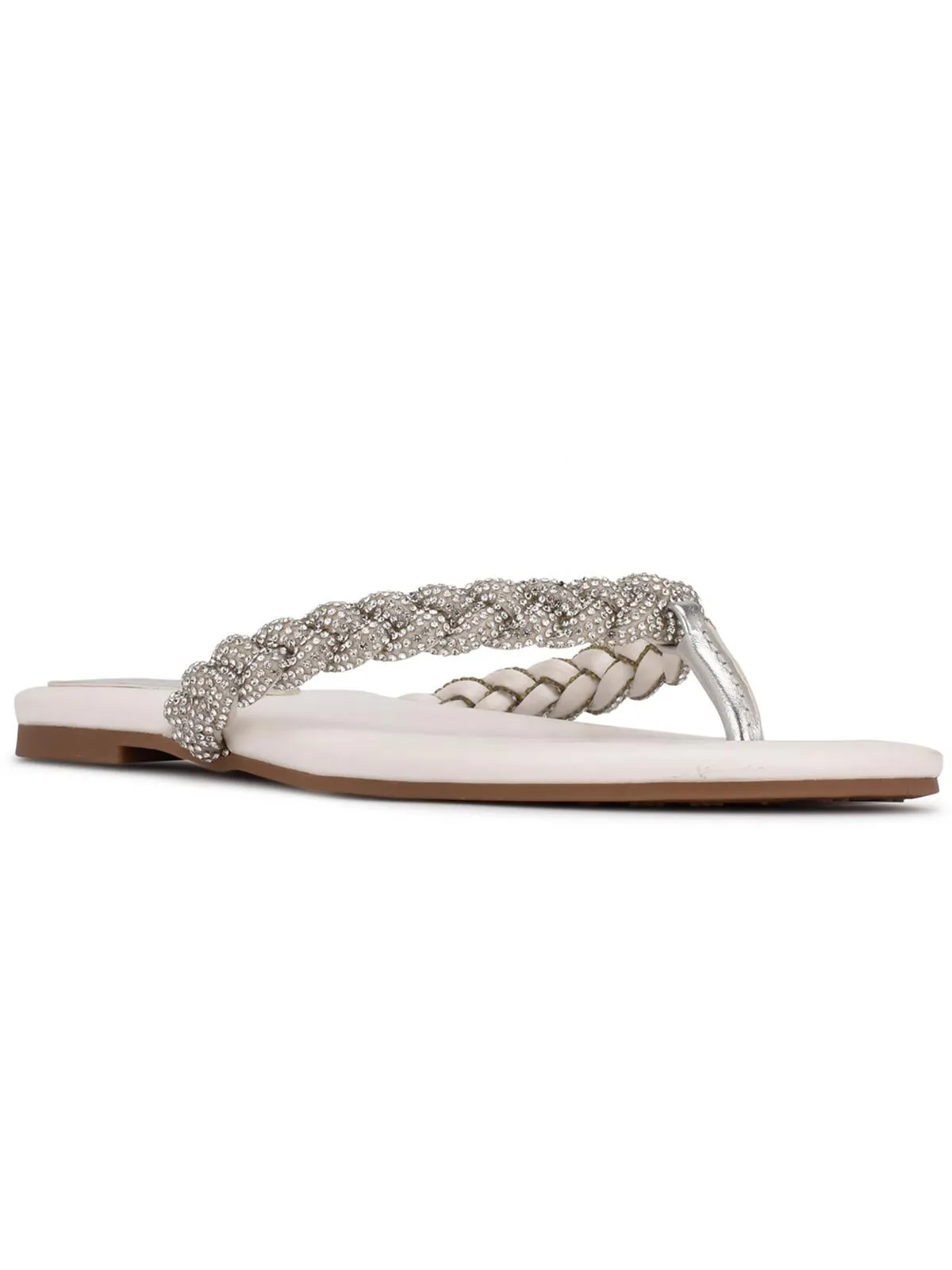 Tinee 5 Womens Rhinestone Slip On Flip-Flops