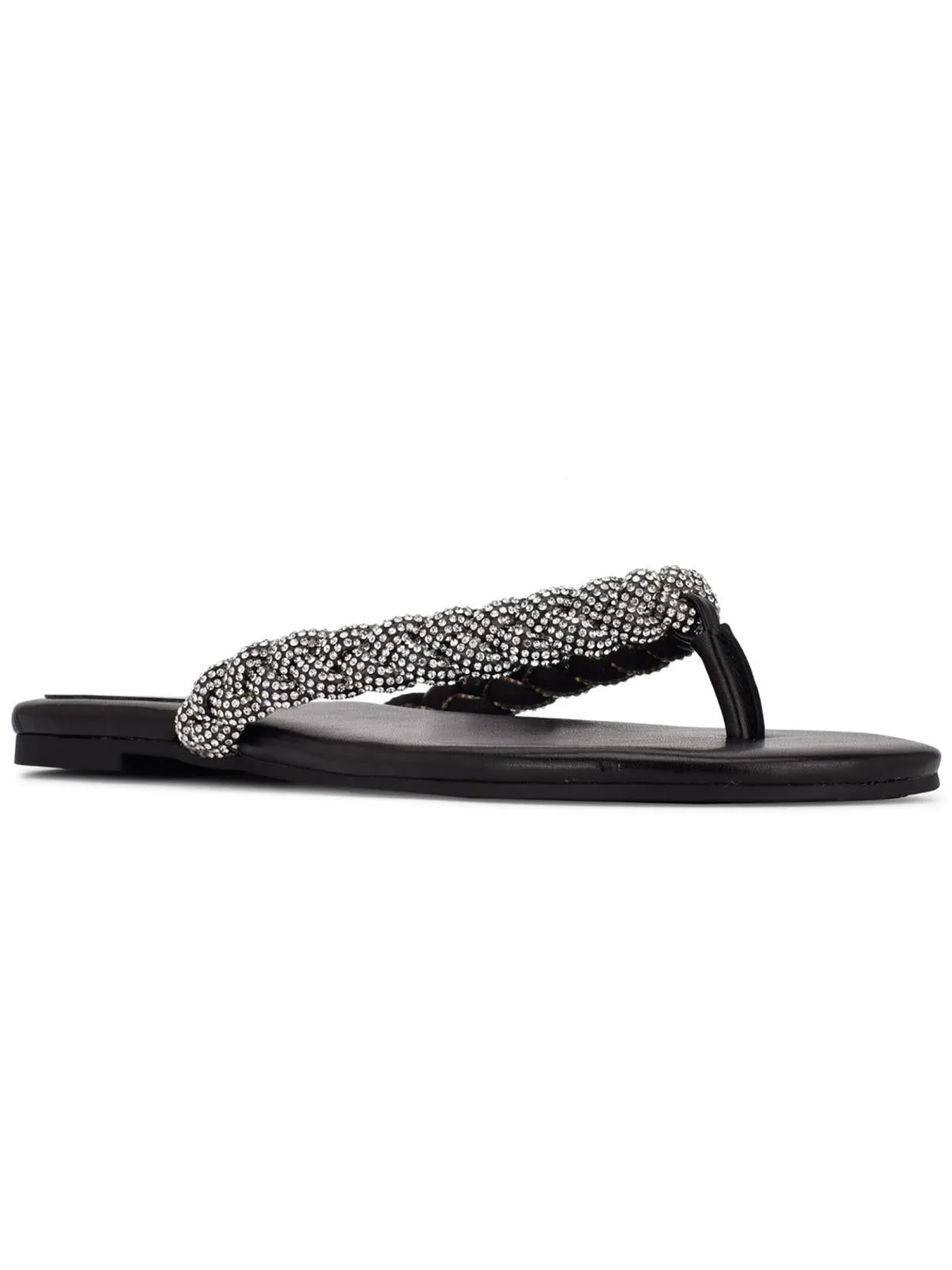 Tinee 5 Womens Rhinestone Slip On Flip-Flops