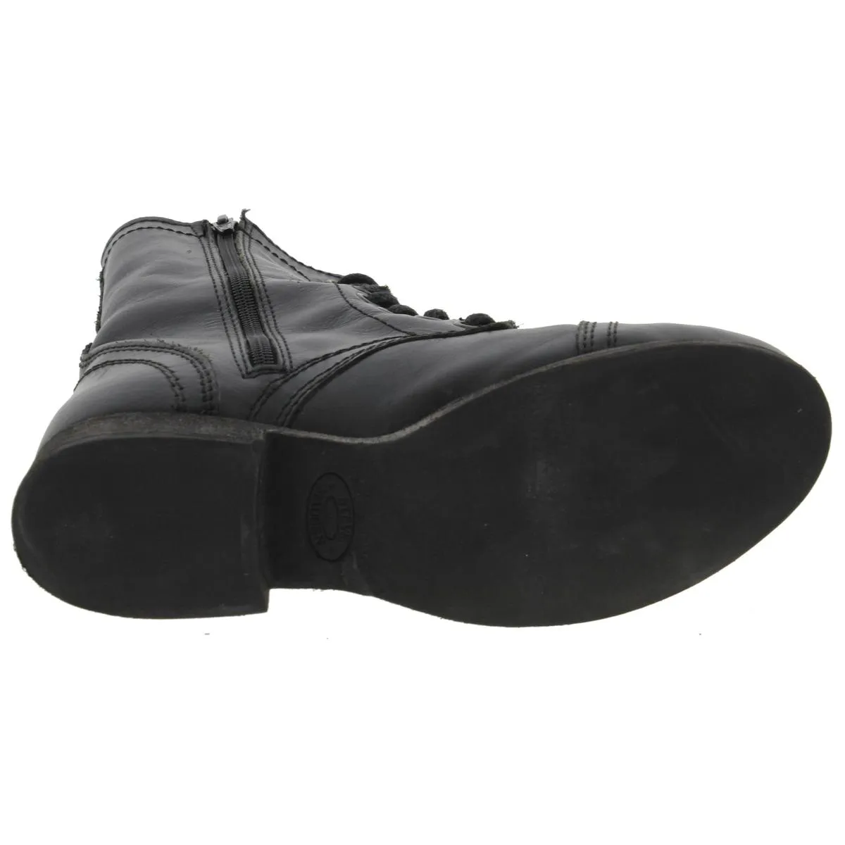 Troopa Womens Leather Lace Up Combat Boots
