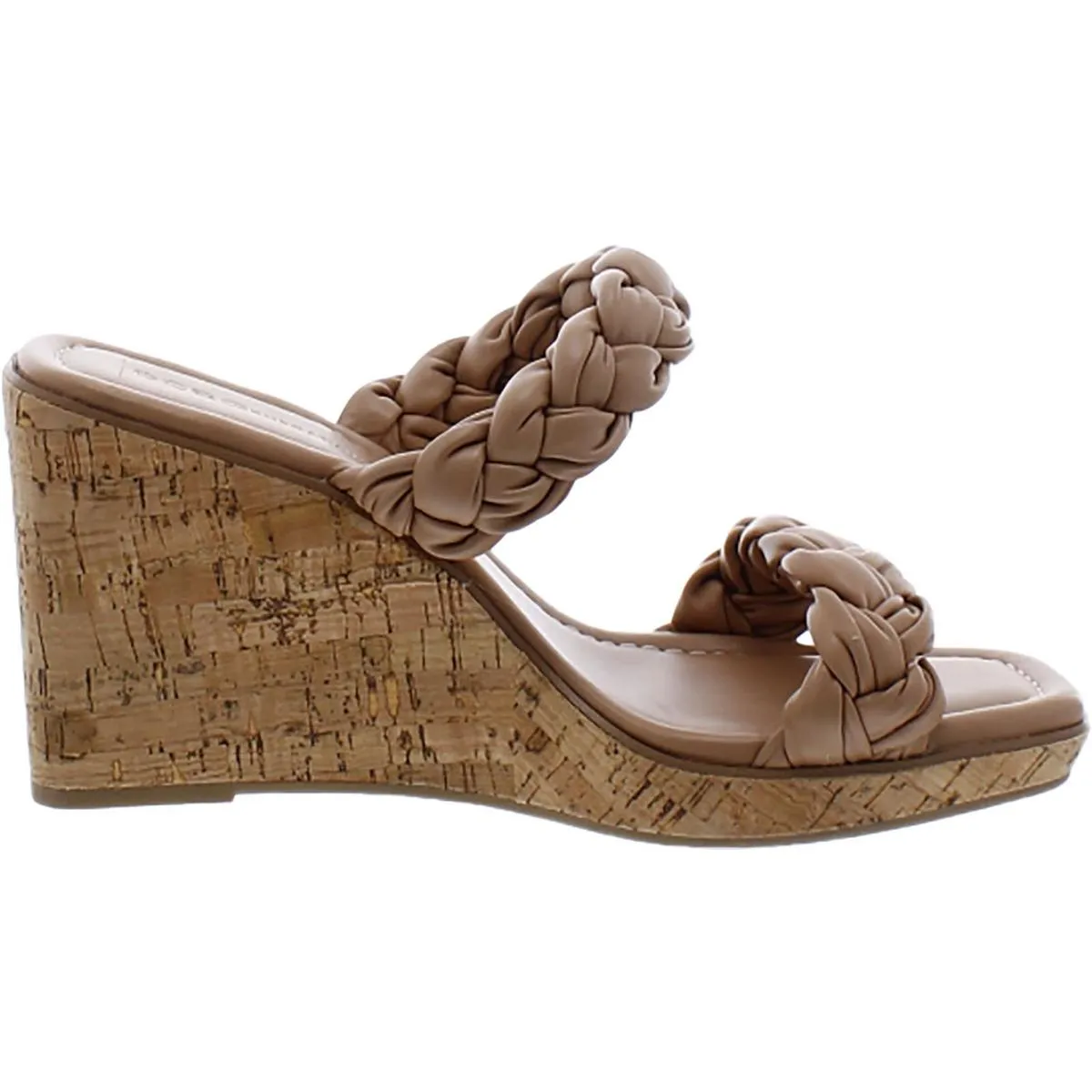 Ulana Womens Faux Leather Braided Wedge Sandals
