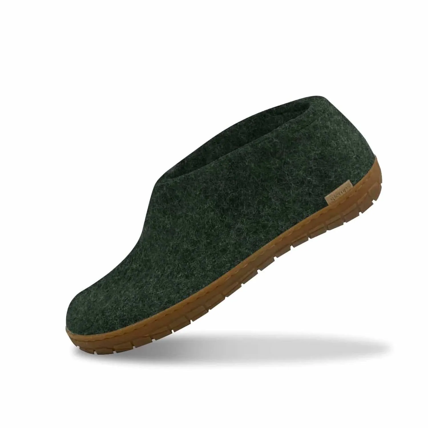 Unisex Felt Slipper With Honey Natural Rubber Sole In Forest