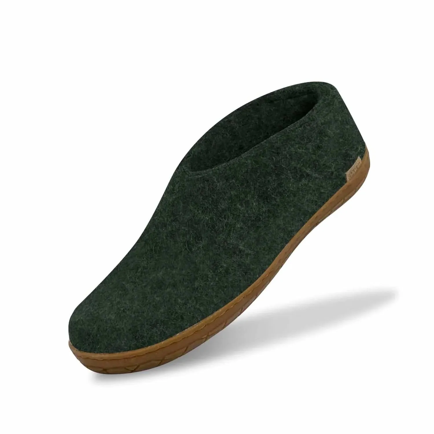 Unisex Felt Slipper With Honey Natural Rubber Sole In Forest