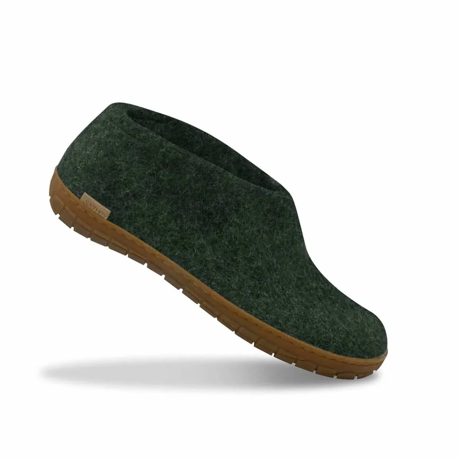 Unisex Felt Slipper With Honey Natural Rubber Sole In Forest