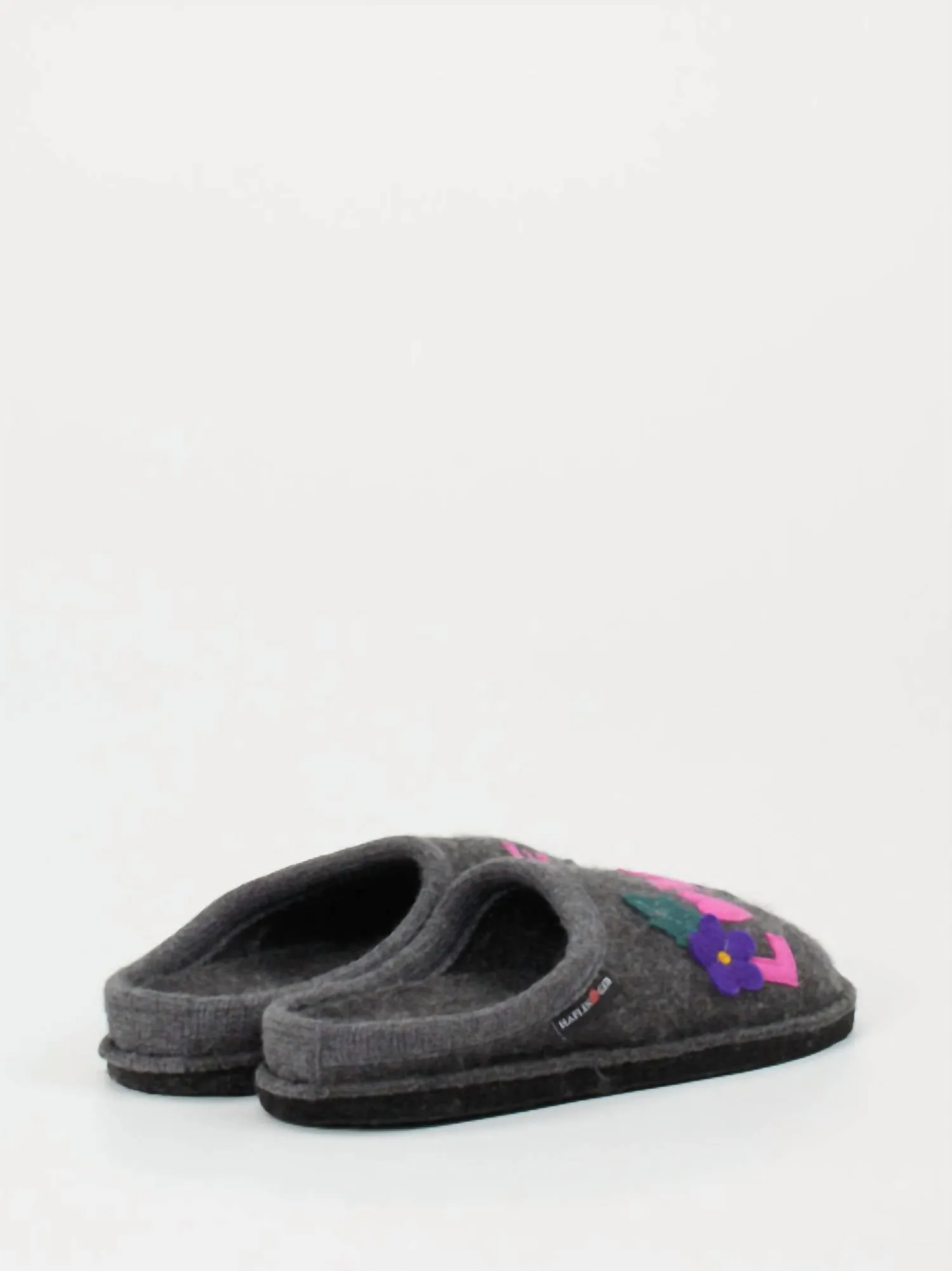 Unisex Love & Peace Boiled Wool Slipper In Gray