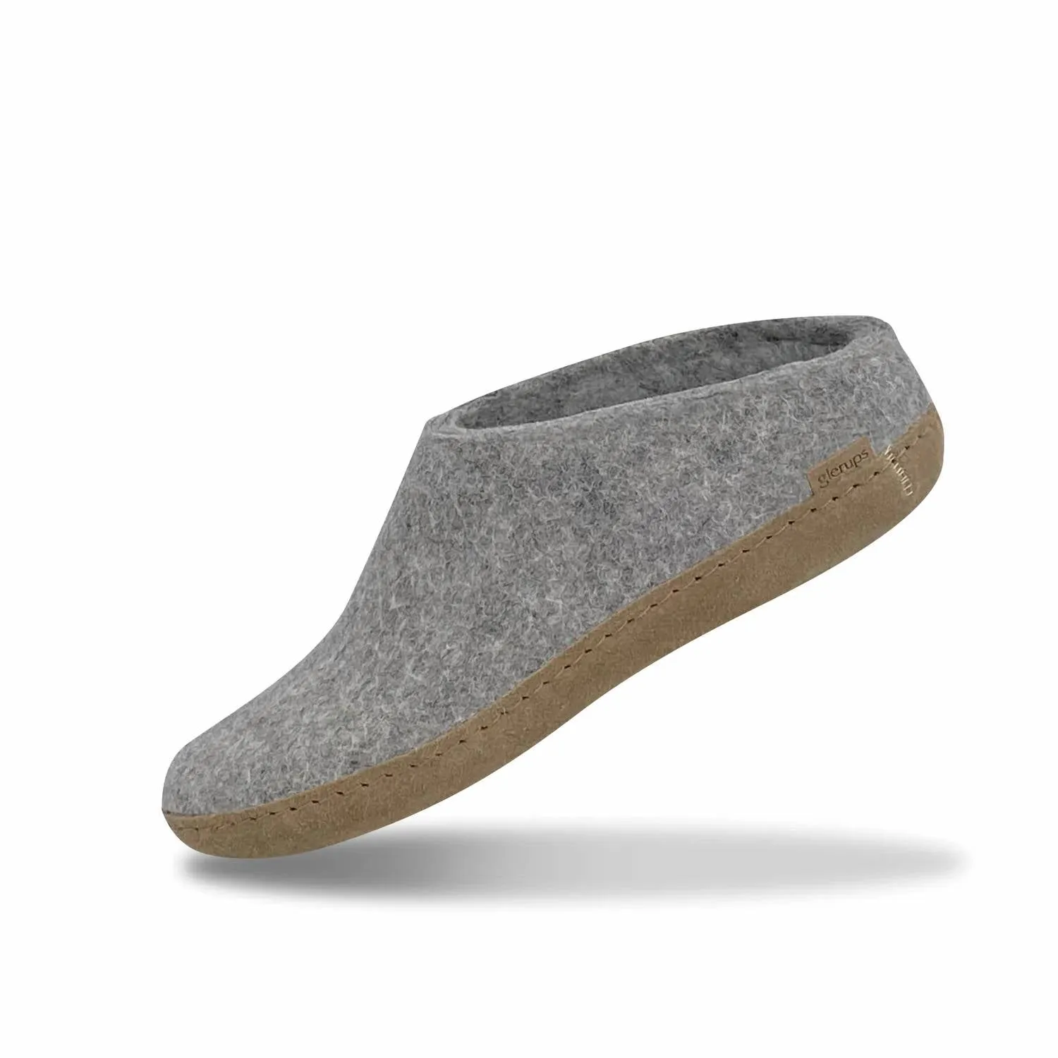 Unisex Slip-On With Leather Sole Slippers In Grey