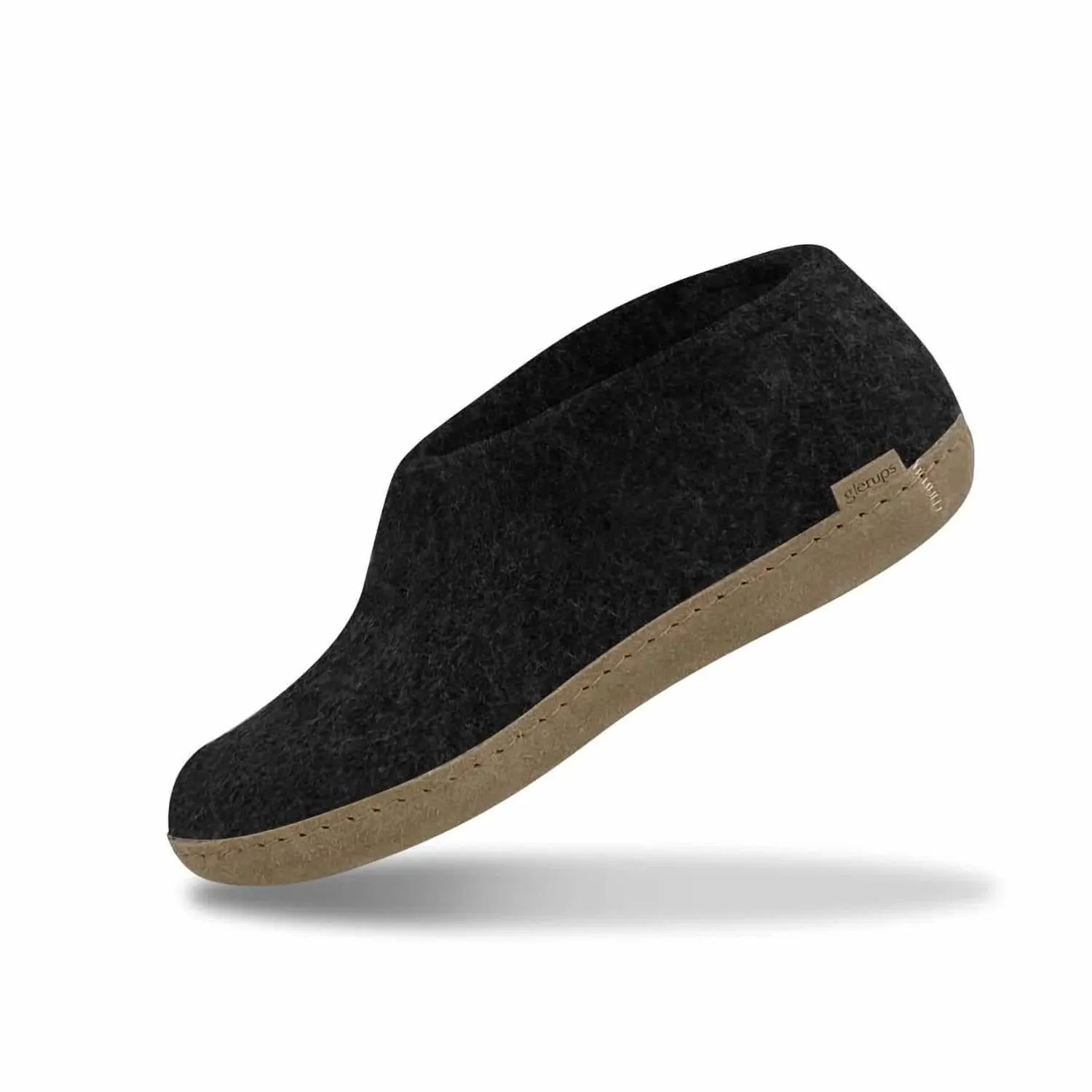 Unisex Slippers With Leather Sole In Charcoal