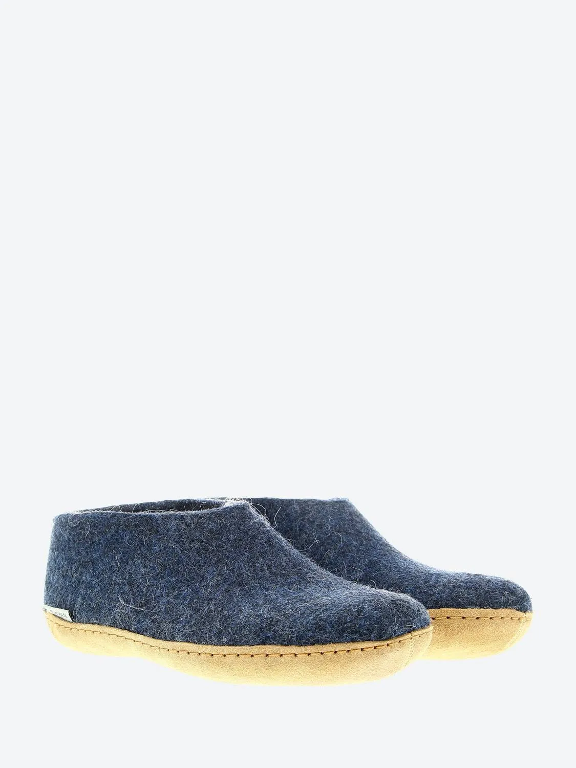 Unisex Slippers With Leather Sole In Denim