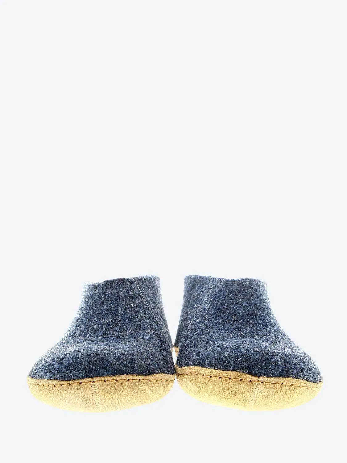 Unisex Slippers With Leather Sole In Denim