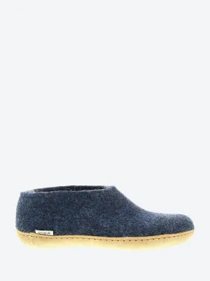 Unisex Slippers With Leather Sole In Denim