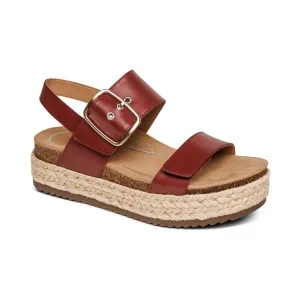 Vania Arch Support Platform Sandal In Red