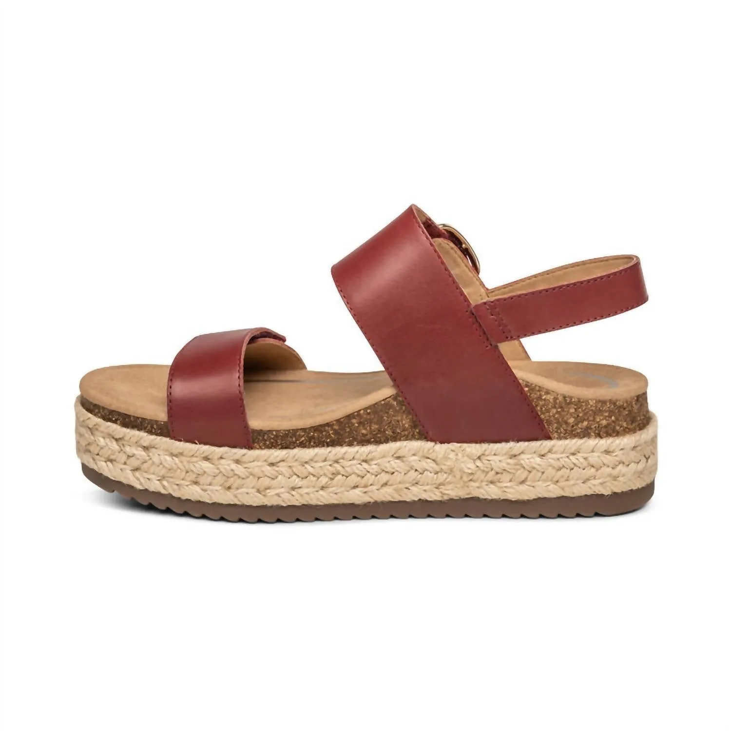 Vania Arch Support Platform Sandal In Red