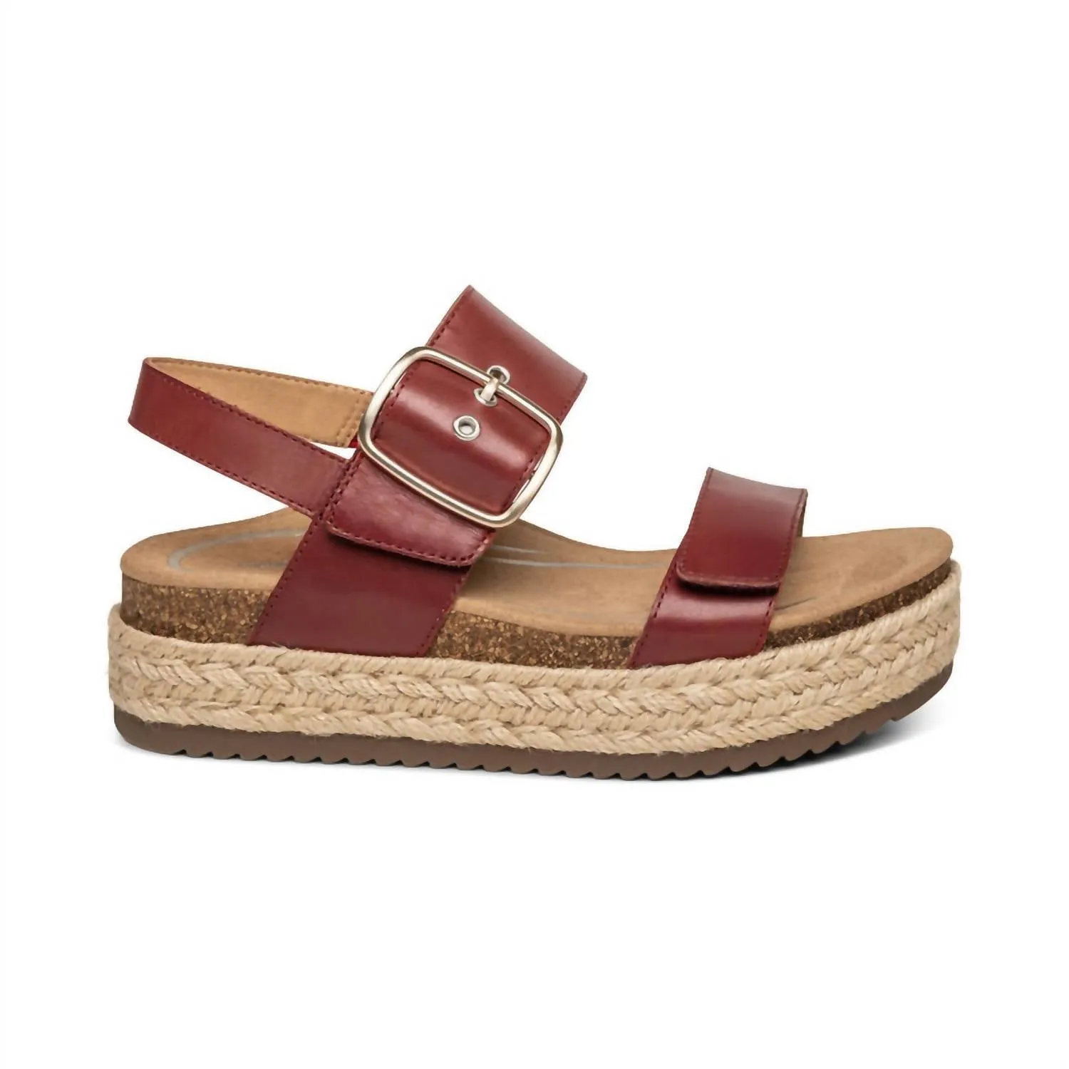 Vania Arch Support Platform Sandal In Red