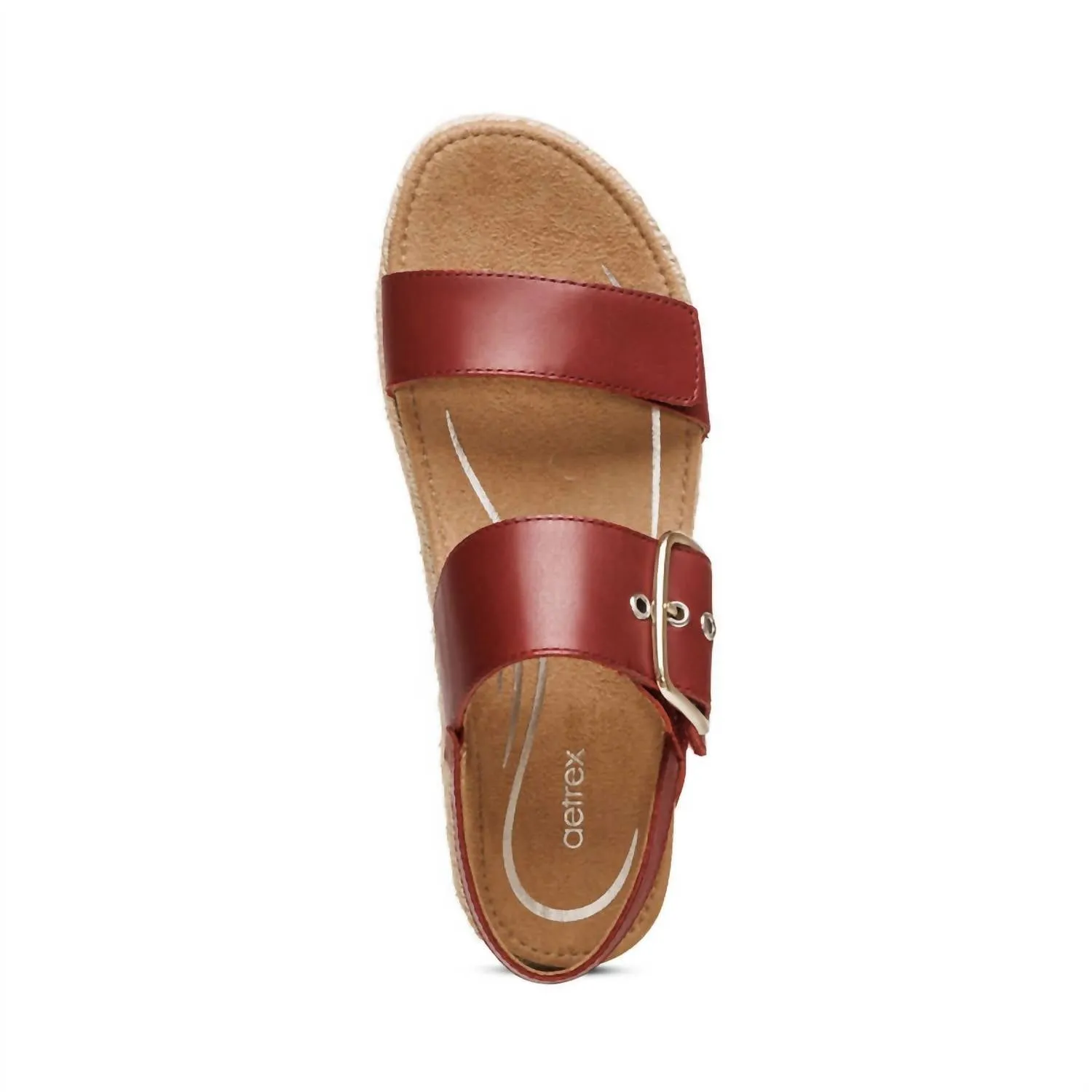 Vania Arch Support Platform Sandal In Red